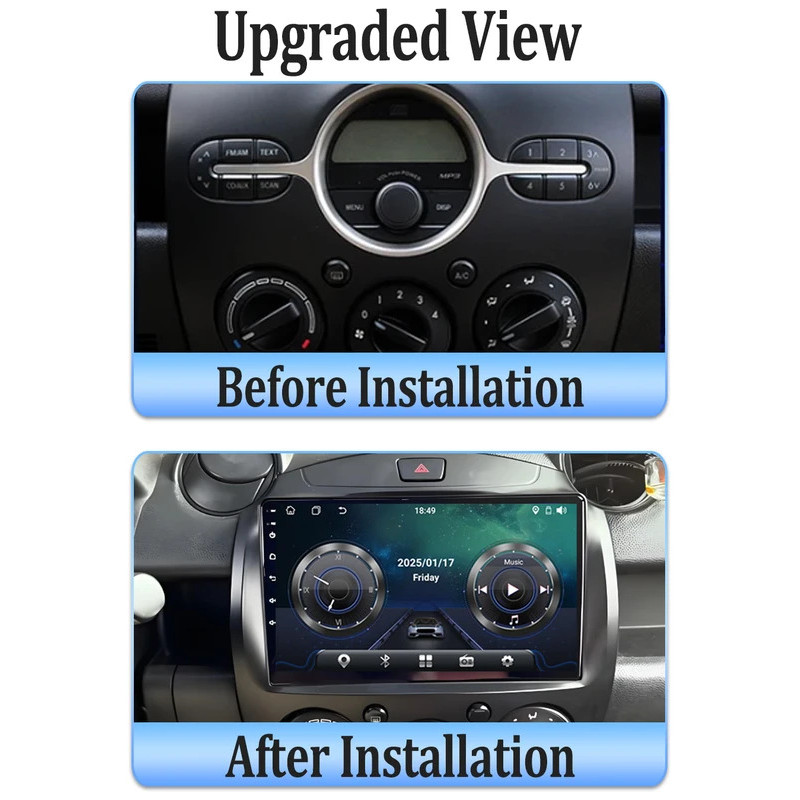 สําหรับ MAZDA 2 Mazda2 2007-2014 Android 16 Auto รถวิทยุ 8 Core หน้าจอสัมผัสยานยนต์มัลติมีเดีย Wifi 