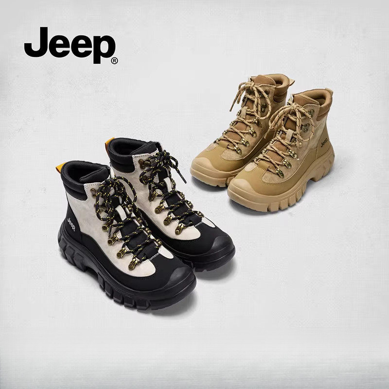 Jeep Retro รองเท้าผู้หญิงหนาSoled Anti-Slip กลางแจ้งสไตล์อังกฤษ All-Match Overalls สั้นรองเท้า KMLB * &---