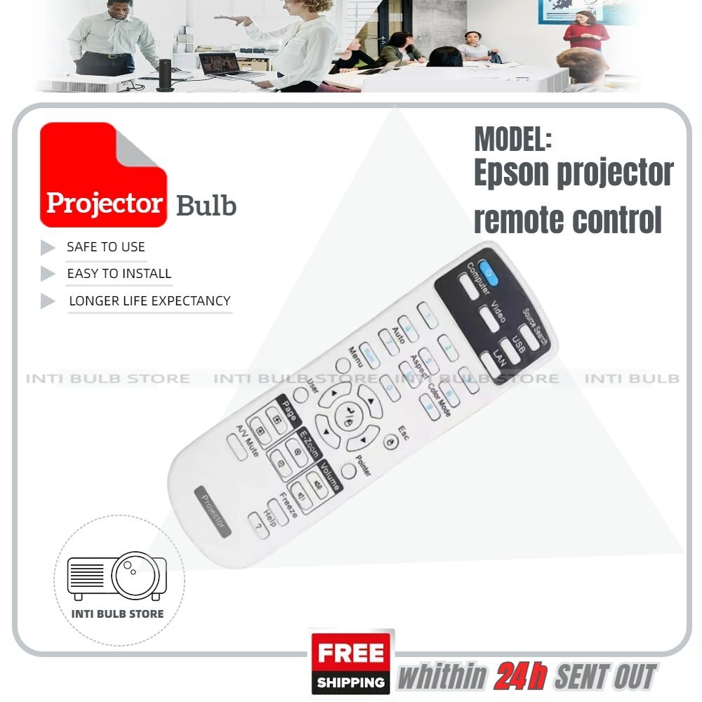 สําหรับ Epson โปรเจคเตอร์ EB-485WI EB-485W EB-480I EB-480 EB-C260S C265H C520XB 99WH EB-905 รีโมทคอน