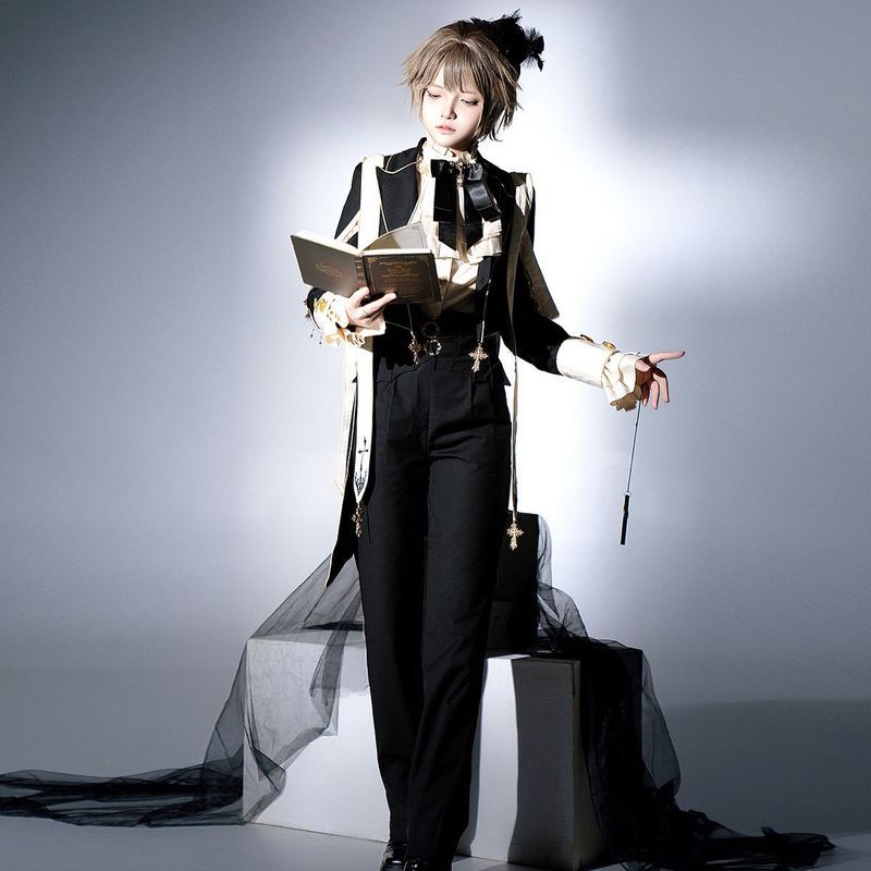 สวดมนต์ Lolita Lolita Lolita เสื้อกางเกงชุด cos เสื้อผ้าฤดูใบไม้ผลิฤดูใบไม้ร่วง Lolita/ลูกปัด 3.18