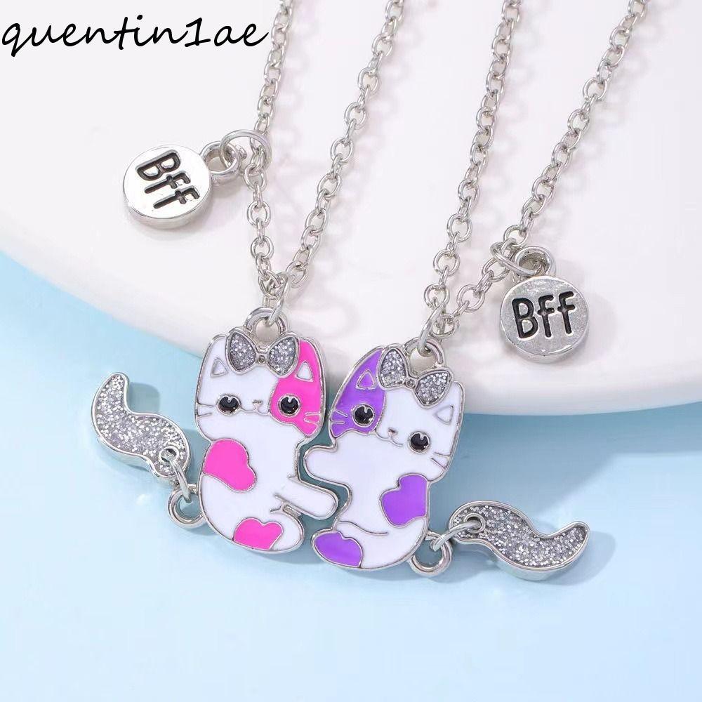 QUENTIN1AE สร้อยคอมัดเหล็ก การ์ตูนและโลหะ สำหรับเพื่อนสนิท