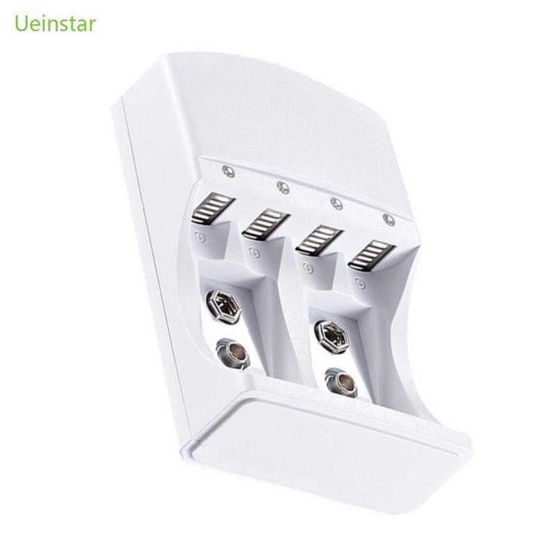 Uein Simultancial 4 Slot LR06 LR03 Charger สําหรับแบตเตอรี่ 9V การกระจายความร้อน