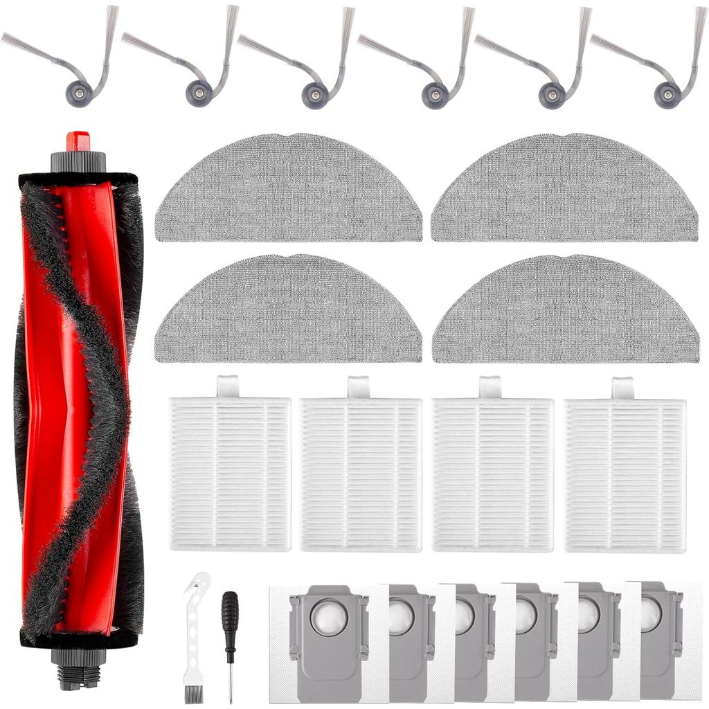 23 Pack อุปกรณ์เสริมสําหรับ Roborock Q7 M5 / Q7 M5 + / Q7 L5 / Q7 L5 + หุ่นยนต์ดูดฝุ่น, อะไหล่ 1 แปร