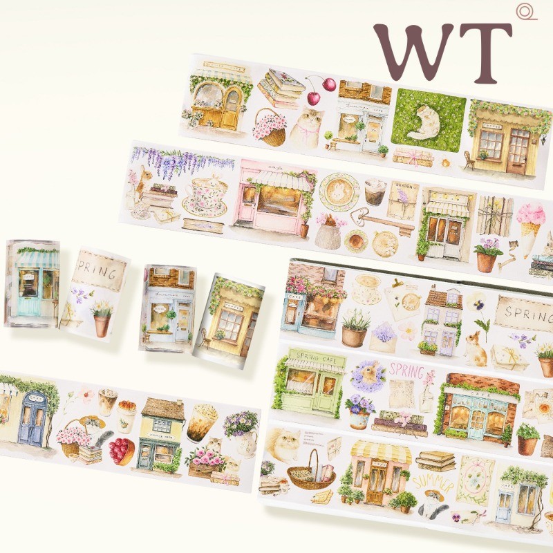 [คอลเลกชั่นจํากัด] WT Original Tape One Spring Italian One Cup Summer Light Die-cut Spring Summer Cafe Daily Handbook Tape