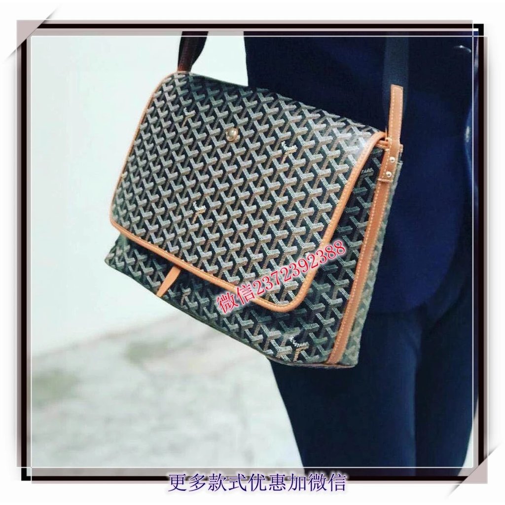 Goyard goyard Messenger กระเป๋าเอกสาร Y-Shape ผ้าใบกันน้ํา Leisure Travel One-Shoulder Cross-Body กร
