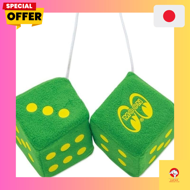 Moon Eyes Fuzzy Dice Hanging Mirror Ornament MOONEYES Green MG878GR Car Accessories Car Goods Fuzzy 
