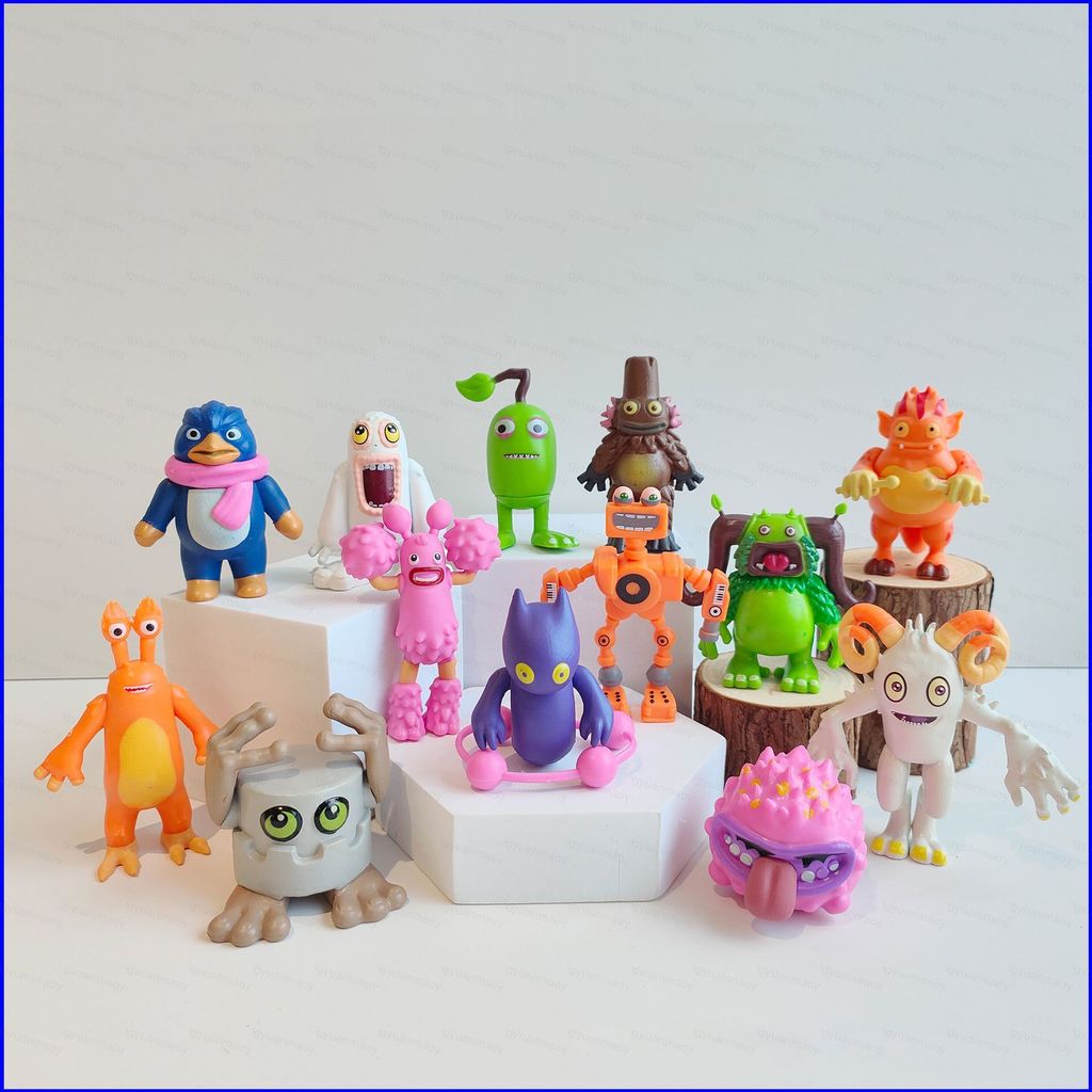ZY1 13pcs My Sing Monsters Action Figure Ghazt Noggin Mammott Pango Furcorn Maw Drumpler PomPom ของเ