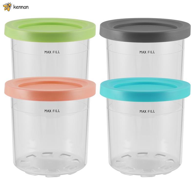 ถ้วยไอศกรีม ภาชนะใส่ไอศกรีมพร้อมฝาปิดสําหรับ Creami Pints NC301 NC300 NC299AMZ Series เครื่องทําไอศก