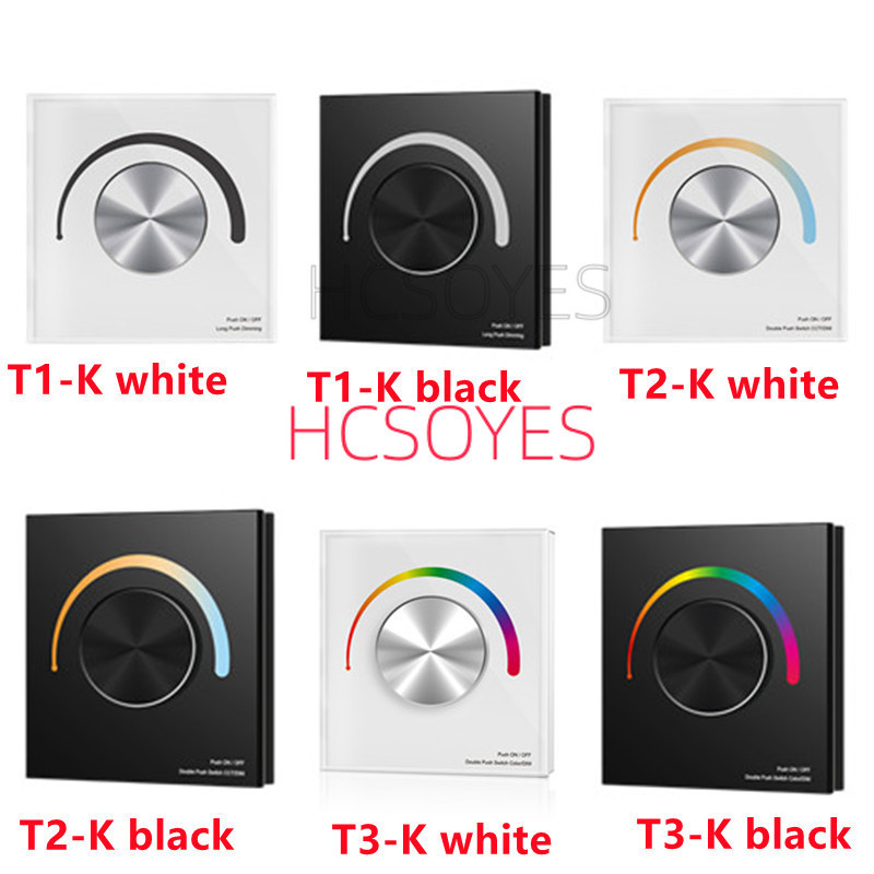 SKYDANCE T1-K T2-K T3-K 3CH*4A 12-48VDC CV Dimming Controller 1-3 สี/แผงกระจก/Rotary dimming/3 ช่องแ
