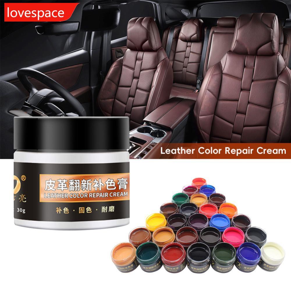 LOVESPACE 30g Auto Car Seat หนังสี Care ไวนิลชุดซ่อมทําความสะอาดสําหรับที่นั่งโซฟาหนังซ่อมเสื้อหลุม 