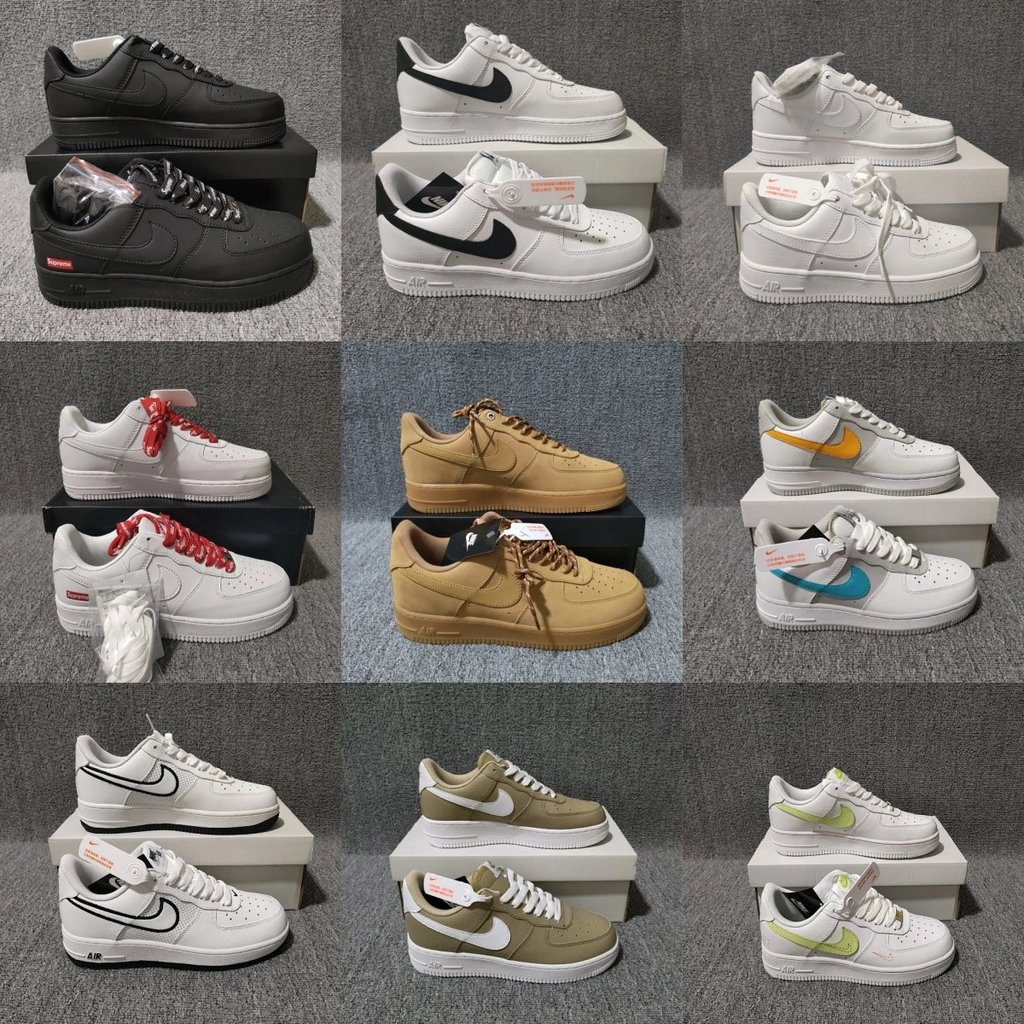 รูปแบบลิ้นจี่ยอดนิยมโรงงานชั้นแรกพร้อมสต็อกยิงจริง Nike Air Force 1 Low Nike AF1 Air Force nike NK ร