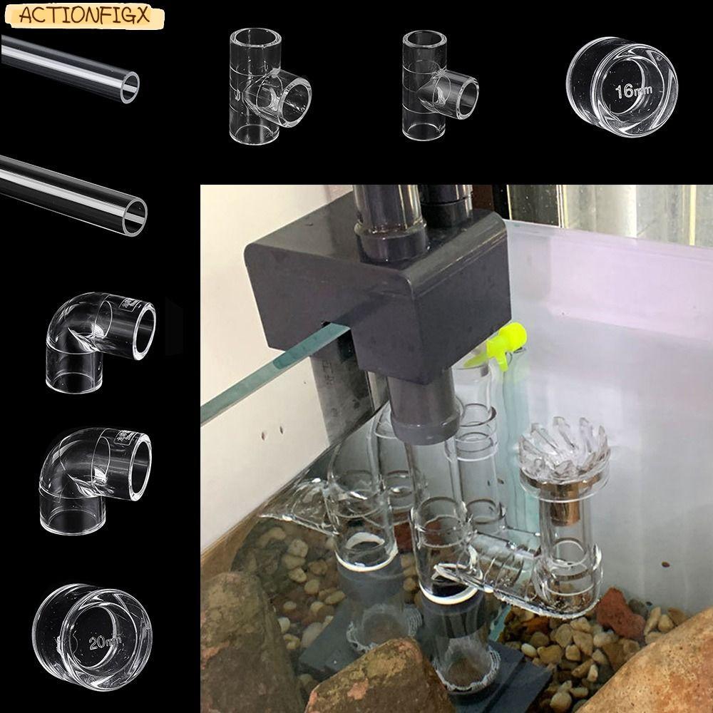 ACTIONFIGX Tank Tee Way Joints,โปร่งใส Plexiglass 90 องศาข้อศอกอุปกรณ์ท่ออะคริลิค,16 20 มม.Aquarium Fish Tank Garden Joint Fish Aquarium ถังน้ําอุปกรณ์เสริม