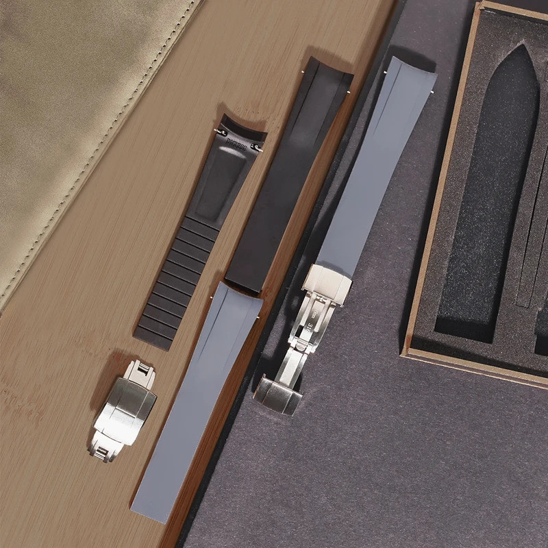 Fit สําหรับ Tudor Black Bay 58 CTS FKM สายยางโค้ง End Design พร้อม Deployment Clasp นาฬิกาเครื่องมือ