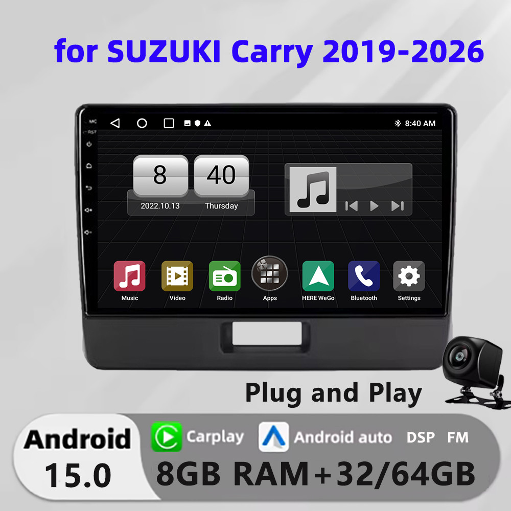 Honxun เครื่องเสียงรถยนต์หน้าจอสัมผัส android หัว 9 นิ้ว 8G+64 สําหรับ SUZUKI พกพา 2019-2026 carplay