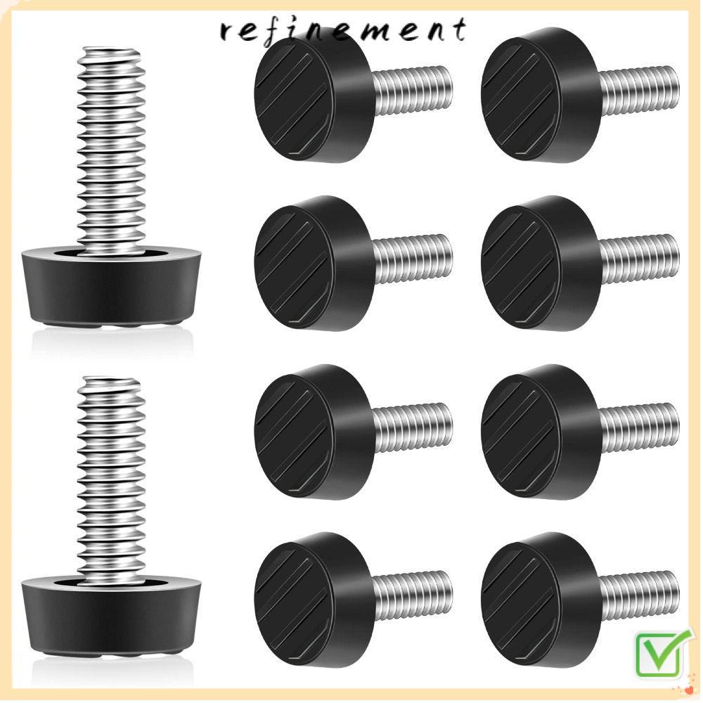 REFINEMENT 10 ชิ้นเฟอร์นิเจอร์ Levelers, M6 ด้าย Black Glide เฟอร์นิเจอร์ Leveling ฟุต, สกรูในสังกะส