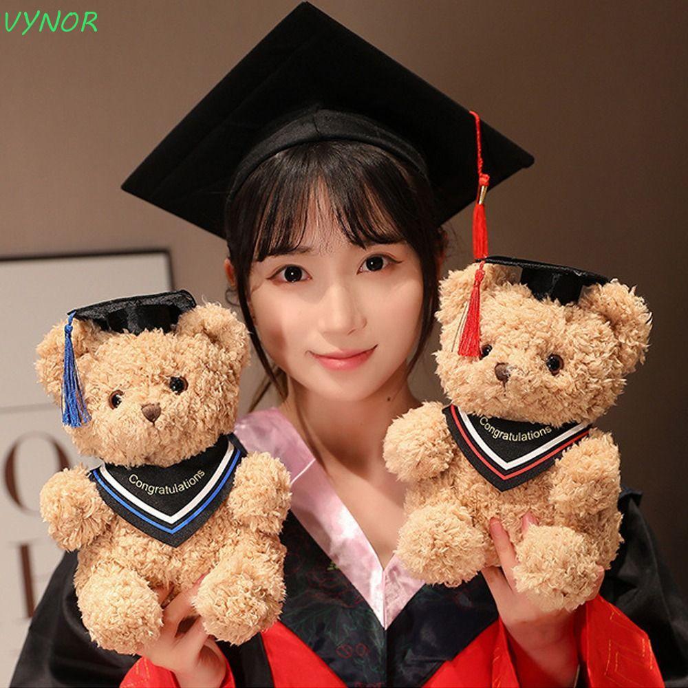 QSTAR ตุ๊กตาหมีรับปริญญา, ตุ๊กตาหมีการ์ตูนนุ่ม, ของขวัญสําหรับเด็กพร้อมพู่หมวกหมอตุ๊กตาของเล่นตุ๊กตา