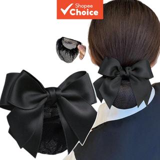 เน็ตติดผมโบว์สีดําสําหรับผู้หญิงมืออาชีพบุญทรงผมที่มองไม่เห็…