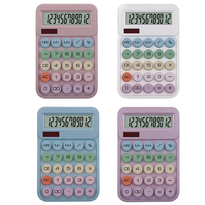 12Solar-powered office dopamine high-appearance calculator, macaron sugar cube mechanical keyboard c