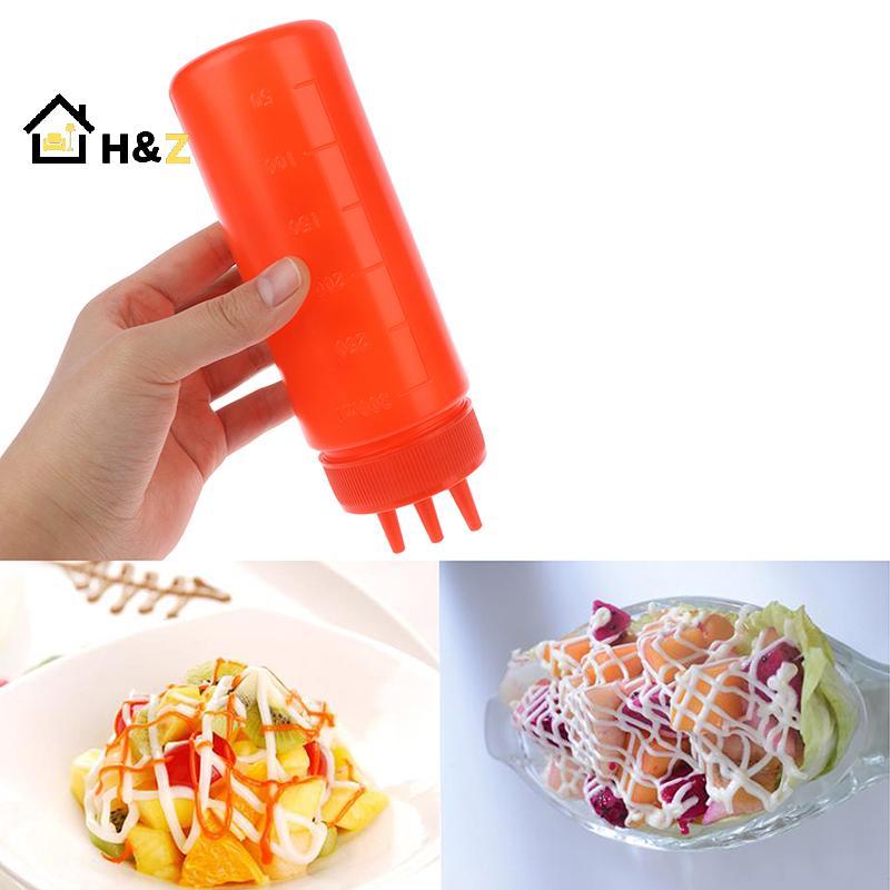 Kaleidoscope 3 หลุมบีบขวดซอสน้ําส้มสายชูน้ํามันซอสมะเขือเทศ Gravy Cruet เครื่องปรุงรส Dispenser Nice