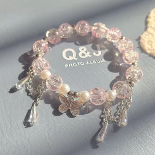 สร้อยข้อมือคริสตัลลายดาวตกและผีเสื้อ สไตล์ดอกไม้ร้อน สำหรับทำเองเป็นเครื่องประดับ
