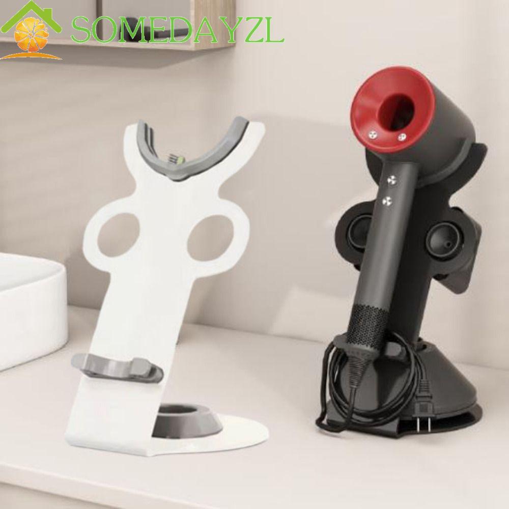 SOMEDAYZL ชั้นวางเครื่องเป่าผม, Punch Free Metal Hair Dryer Holder, Portable 3-In-1 Space Saving with Super Magnetic Desktop Magnetic Holder Hotel
