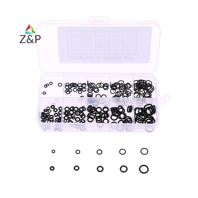 Z & P 250 ชิ้น/กล่อง NBR แหวนซีลชุด Thiness 1 / 1.5 มม.ยางไนไตรล์ NBR O-Ring ปะเก็นซีล O แหวน COD