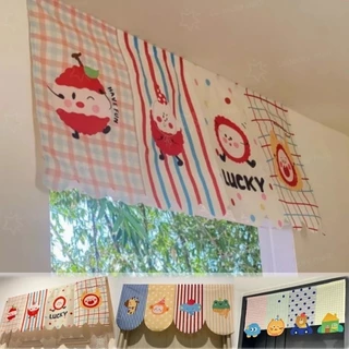 COD ม่านประตูสั้น 40x90CM รูปแบบการ์ตูน ตกแต่งบ้าน ไม่ต้องเจาะรู ติดตั้งง่าย ม่านประตูครึ่ง ผ้าม่านสั้น