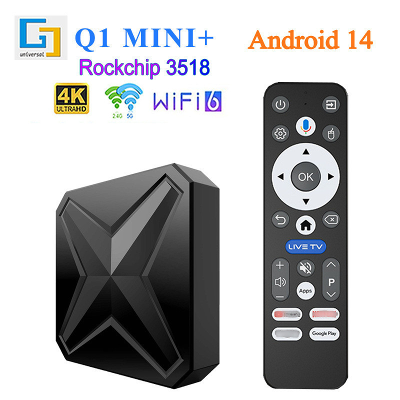 Cross-Border Q1 MINI+Set Top box RK3518 Android 14wifi6 Network Player กล่องทีวีขายส่งสมาร์ท