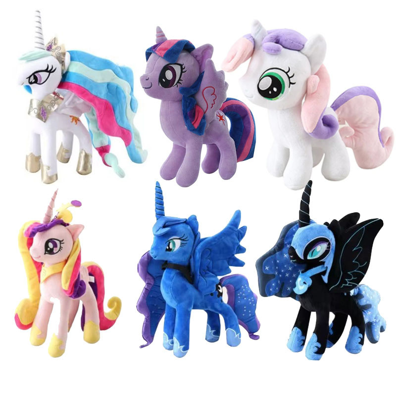 35 ซม.My Little pony unicorn ตุ๊กตาของเล่นสีม่วง Yuesui Dragon Yunbao Moon Princess การ์ตูนตุ๊กตาของขวัญวันเกิดเด็ก