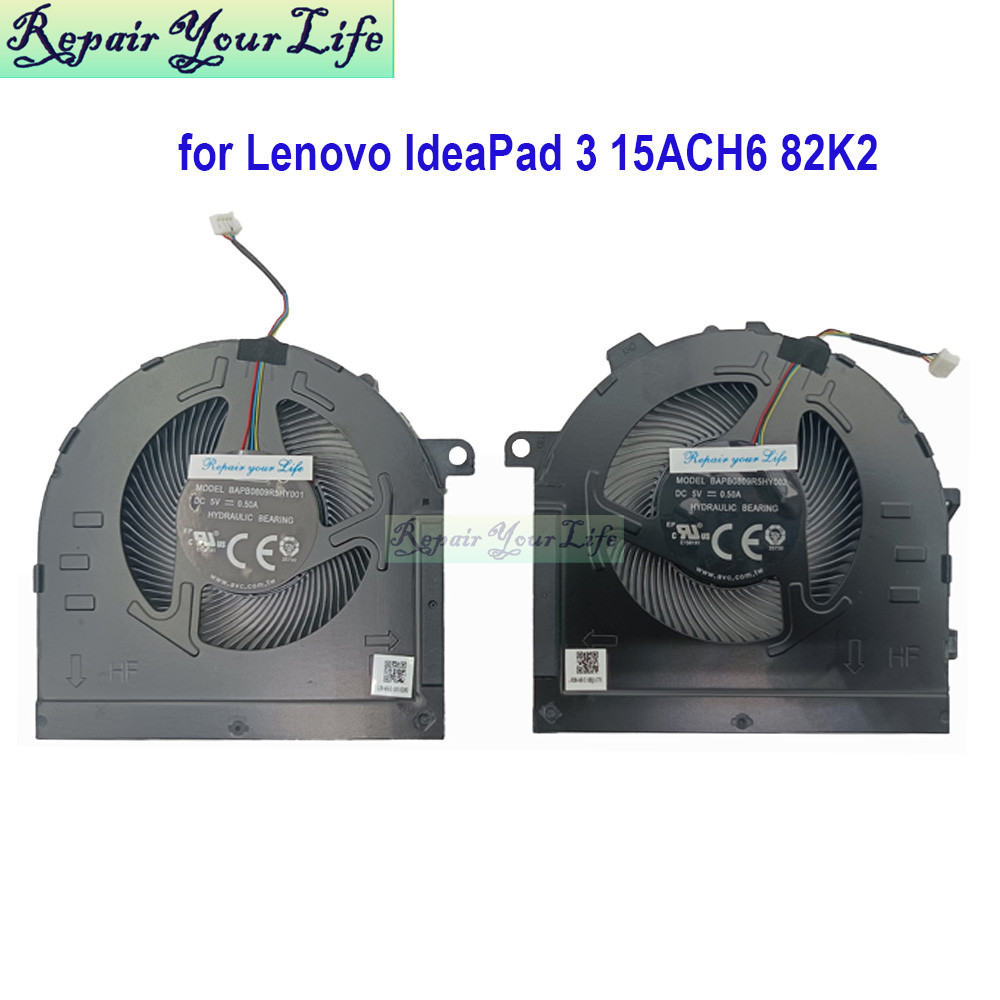 CPU GPU พัดลมระบายความร้อนสําหรับ Lenovo Ideapad Gaming 3 15ACH6 82K2 3-15ACH6 โน้ตบุ๊ค Cooler หม้อน