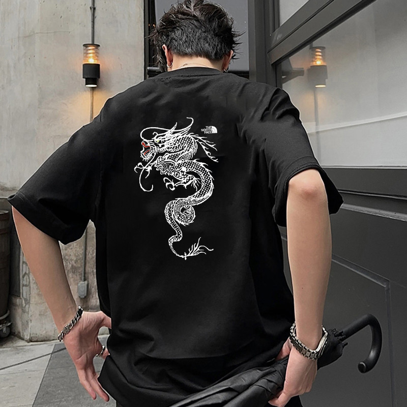 THE NORTH FACE/NORTH FACE - เสื้อยืดคอกลมแขนสั้น ไซส์ 6XL สไตล์ใหม่ ผ้าฝ้ายแท้ เหมาะสำหรับฤดูหนาว XA