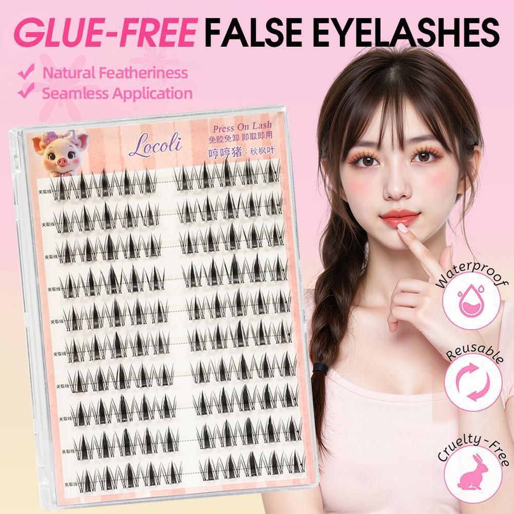 กาวฟรีขนตาปลอมการ์ตูนกระต่ายความจุสูง Segmented Curled Voluminous Group Girl J0n7
