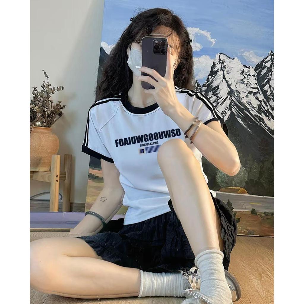 เสื้อยืดสำหรับสาวอวบ ลายน่ารัก แขนสั้น คอกลม รูปแบบหลากหลายความหลากหลายของรูปแบบ ป้ายเชอร์รี่ มีสีมากขึ้น มันมี 5 สี ชั่