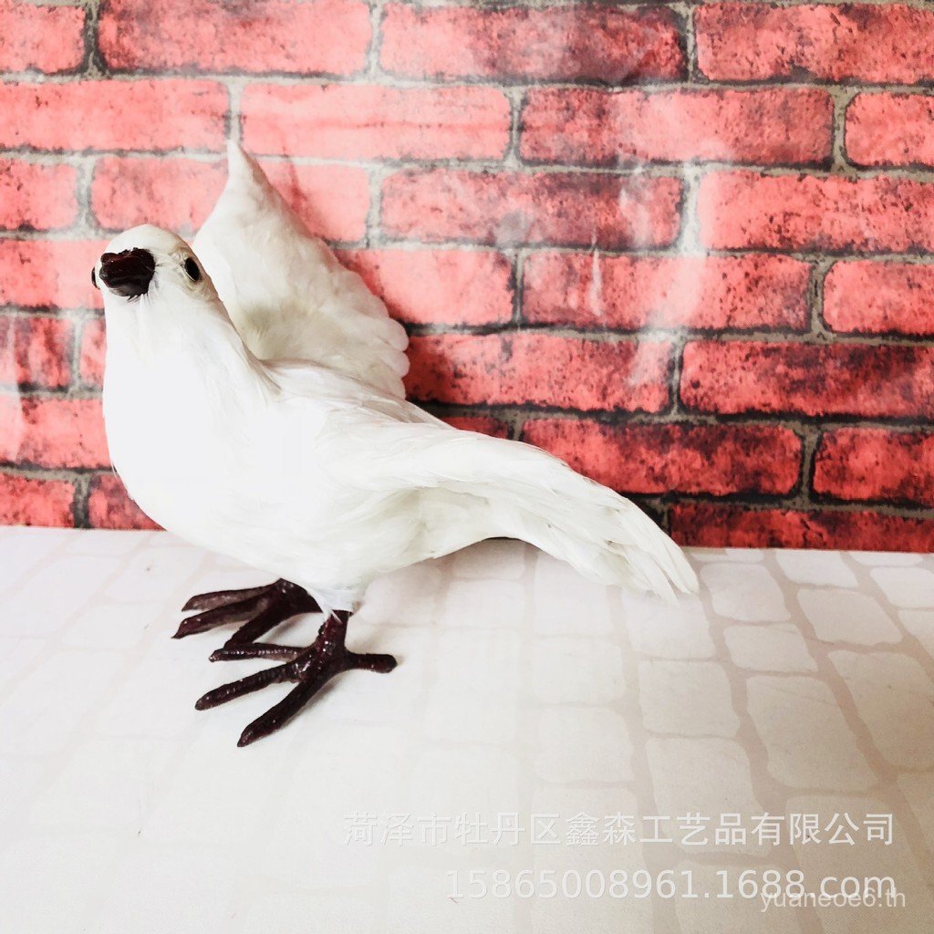 จําลอง Pigeon Peace Pigeon เครื่องประดับ Feather Bird สีขาว Pigeon การถ่ายภาพ Props Flying Pigeon เค