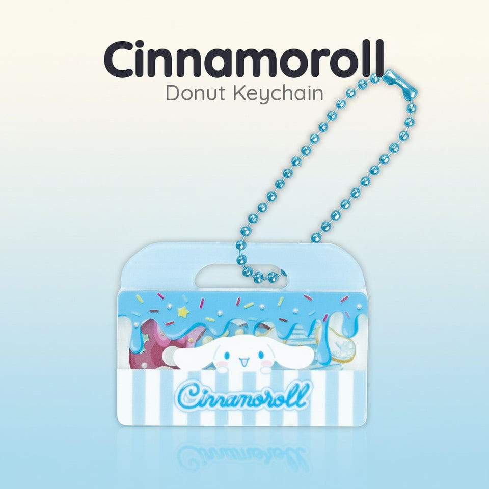 พวงกุญแจ Cinnamoroll ซองโดนัท - ดีไซน์ขนมหวาน | Sanrio Cinnamoroll Donut Package Keychain