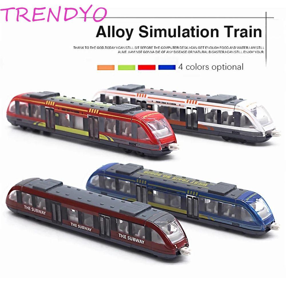 TRENDYO รางความเร็วสูง Metro Subway ยานพาหนะของเล่นเด็กผู้ชายของขวัญของเล่นเพื่อการศึกษาโลหะผสม Diecast รถไฟของเล่น