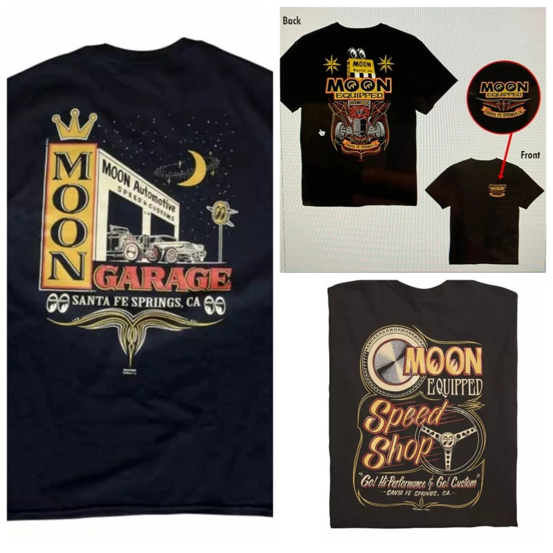 เสื้อยืด Mooneyes Moon สำหรับผู้ชาย 66 ปีแห่งความเป็นเลิศ - เสื้อยืดแขนสั้นคลาสสิกสำหรับผู้ชายและผู้หญิงพร้อมลวดลายพิมพ์