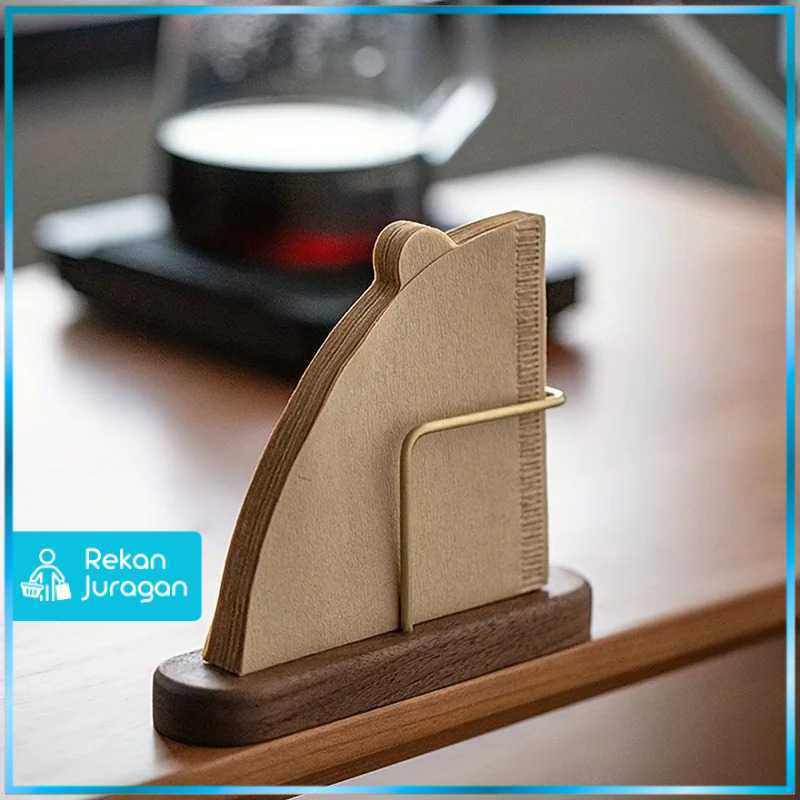 One Two Cups Coffee Filter Paper Holder Wood Filter Paper Holder - P-55