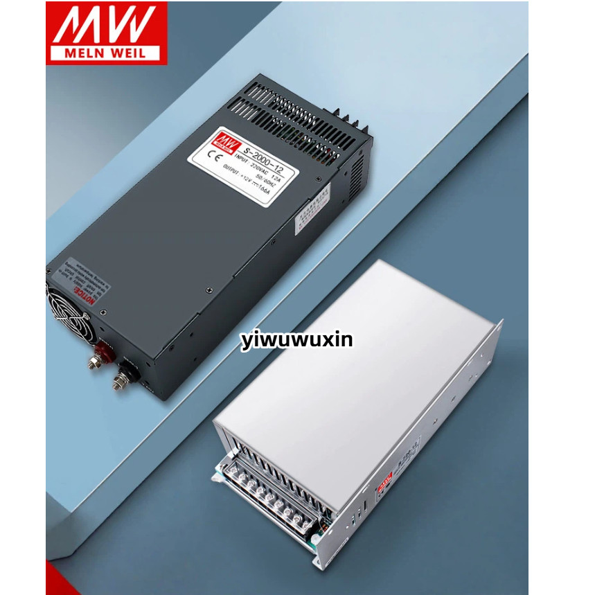 MEAN WELL 500/600/1,000W Switching Power Supply 24V High Power ปรับ 220 เปิด DC 12V36V48V3000  MS-12