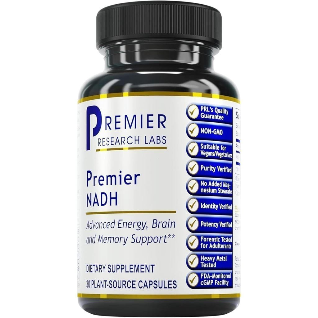 Premier Research Labs NADH - อาหารเสริม NADH, อาหารเสริม NAD สําหรับผู้ชายและผู้หญิง, Nicotinamide A