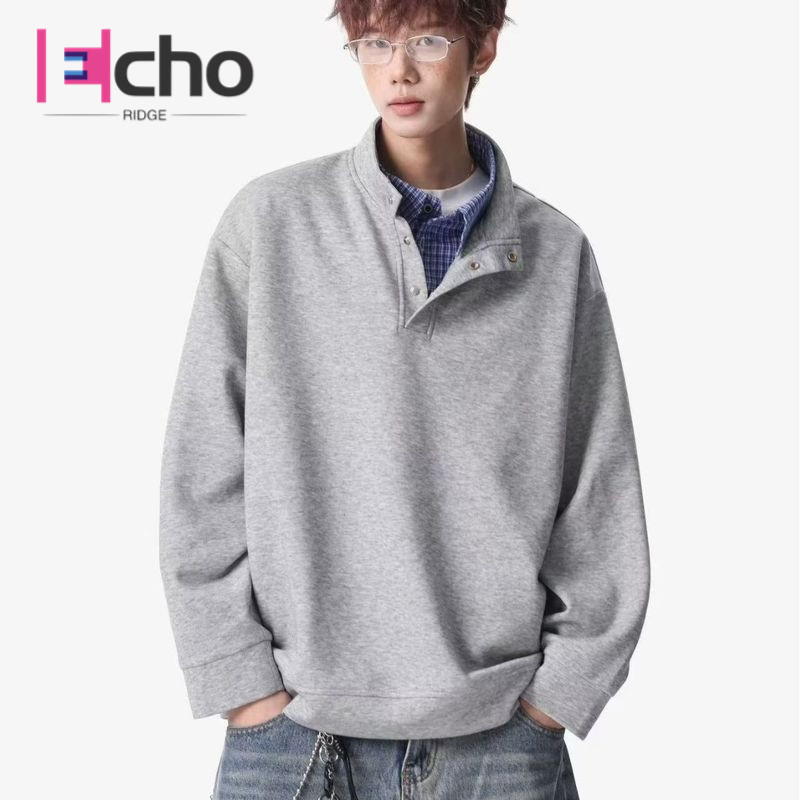 เสื้อสเวตเตอร์ Echo Ridge Men แบบคอปก สีตัดกัน ดีไซน์เย็บปะทันสมัย