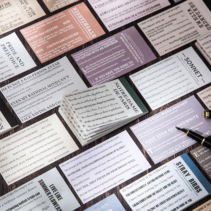 Journal GO 30 หน้ากระซิบหนังสือ Vintage English Poem Collage วัสดุกระดาษ Memo Pad Creative DIY Junk Journal สมุดภาพ