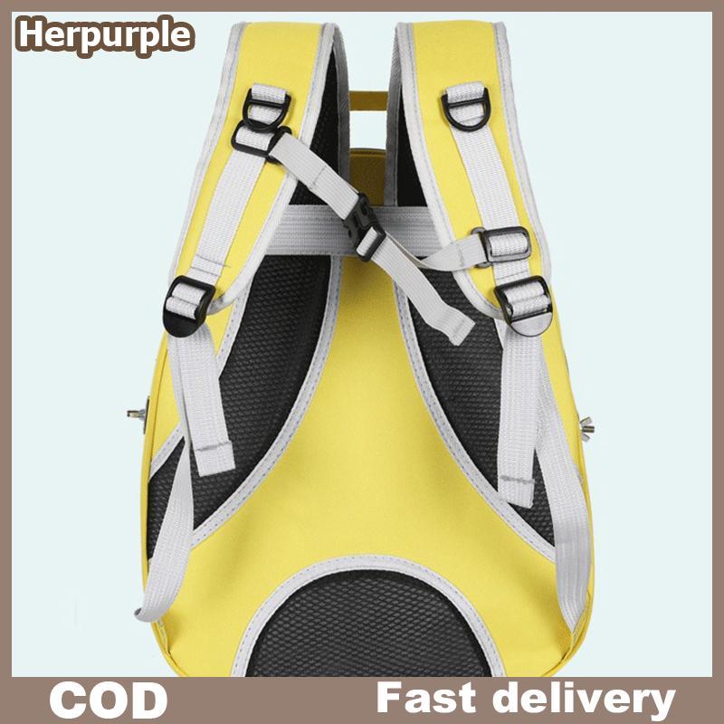Herpurple Bird Cage Panoramic Pet Backpack Breathable Out Pet Bird Bag Go Out Portable Transparent B