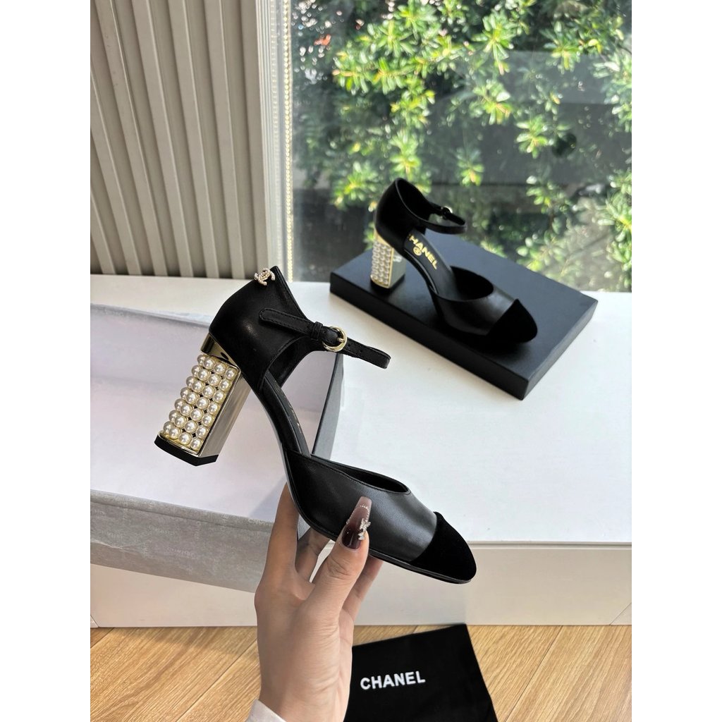 CHANEL 8cm Heel Mary Jane Shoes/รองเท้าส้นสูง