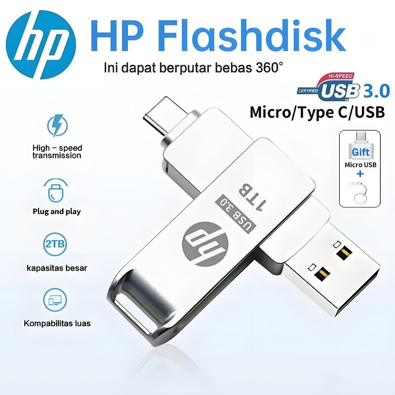 Typec 3 in 1 โทรศัพท ์ มือถือ u Disk HP คุณภาพสูง Dual Drive Flash Memory USB 3.0 ความเร ็ วสูง Memory Stick 1TB หน ่ วย