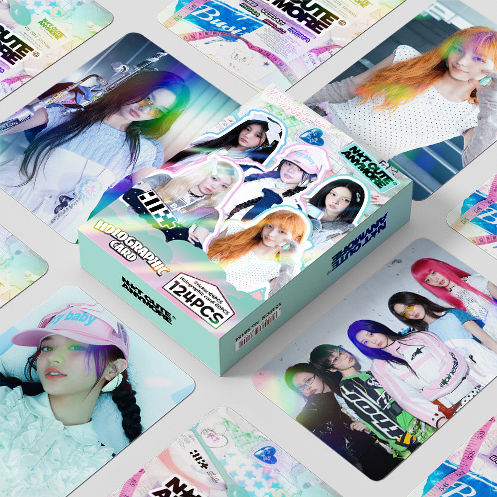 ILLIT ไม่น่ารัก ANYMORE เลเซอร์ Lomo Card Photocard โปสการ์ด 60 ชิ้นการ์ด + 64 ชิ้นสติกเกอร์