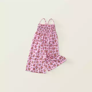 Hania kids พร้อมส่ง - จั๊มสูทเด็กผู้หญิงสายเดี่ยว ลายดอกชมพูหวาน - K5125739