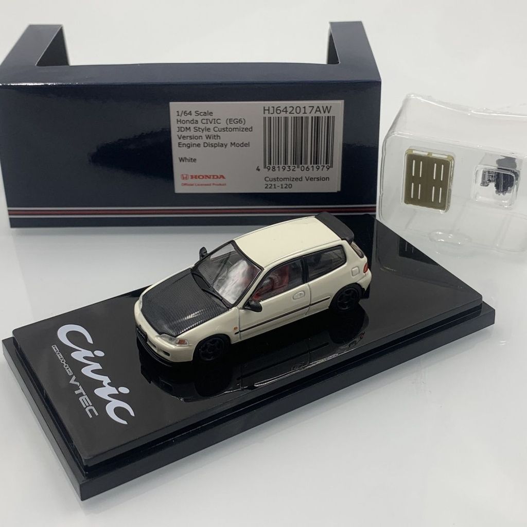 Hobby Japan 1/64 Honda Civic EG6 JDM Alloy รถเหล็กโมเดลของเล่นของขวัญวันเกิด - รูปที่ 4