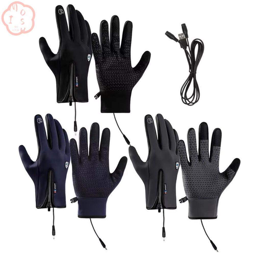ถุงมืออุ่น USB ชาร์จไฟได้ ผลิตจากโพลีเอสเตอร์ กันน้ำ เหมาะสำหรับฤดูหนาว