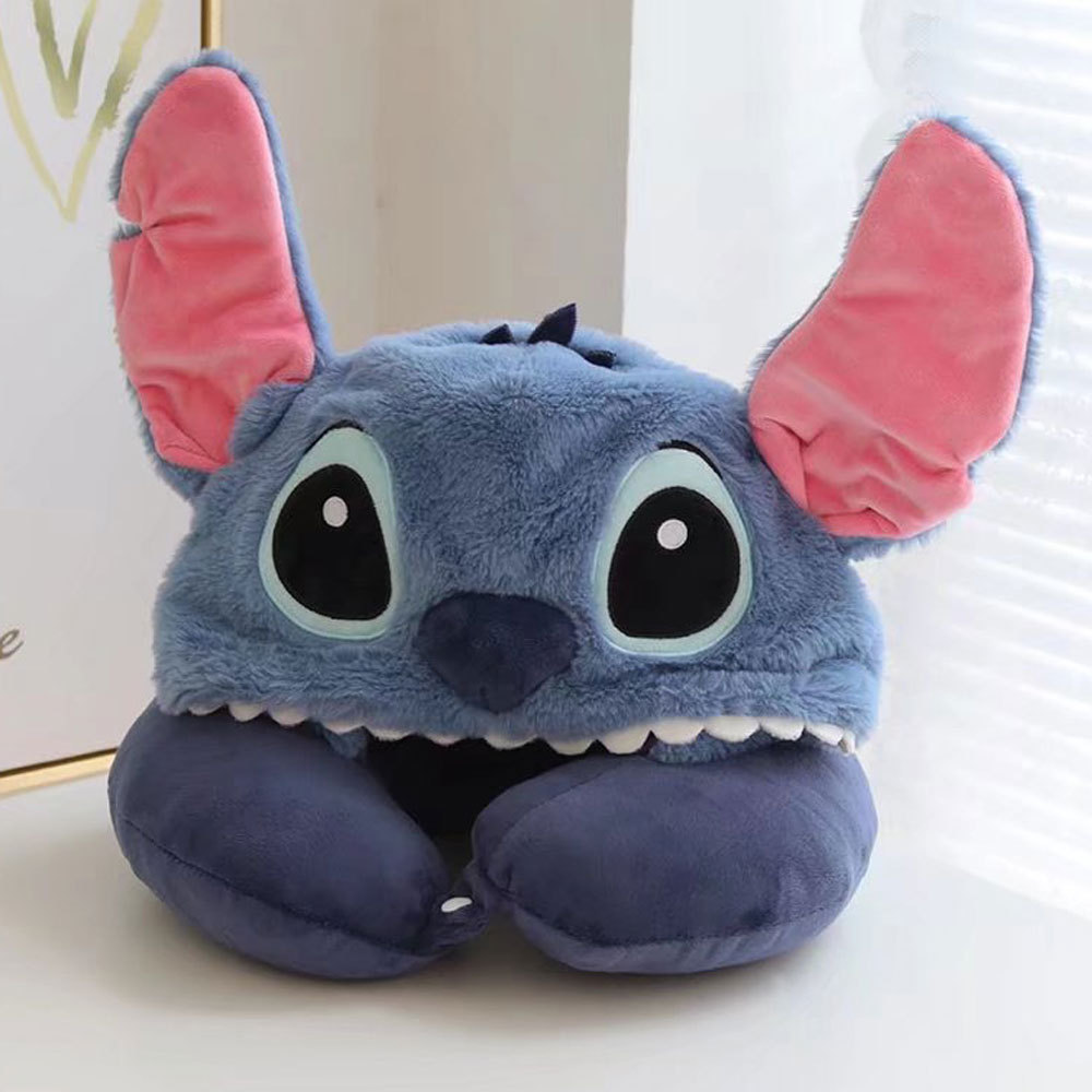 น่ารัก Sleeping Stitch การ์ตูน U-Shaped หมอน Hooded Nap คอสนับสนุน Creative หมอนรองคอ 1.15